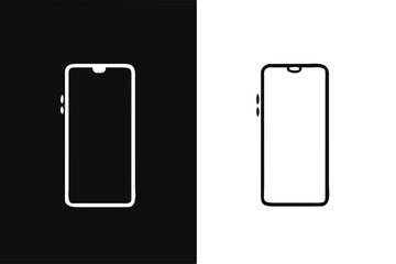 Smartphone mockup. Isolated from white and black backgrounds. with precision detail. android frameless design, vector Illustration