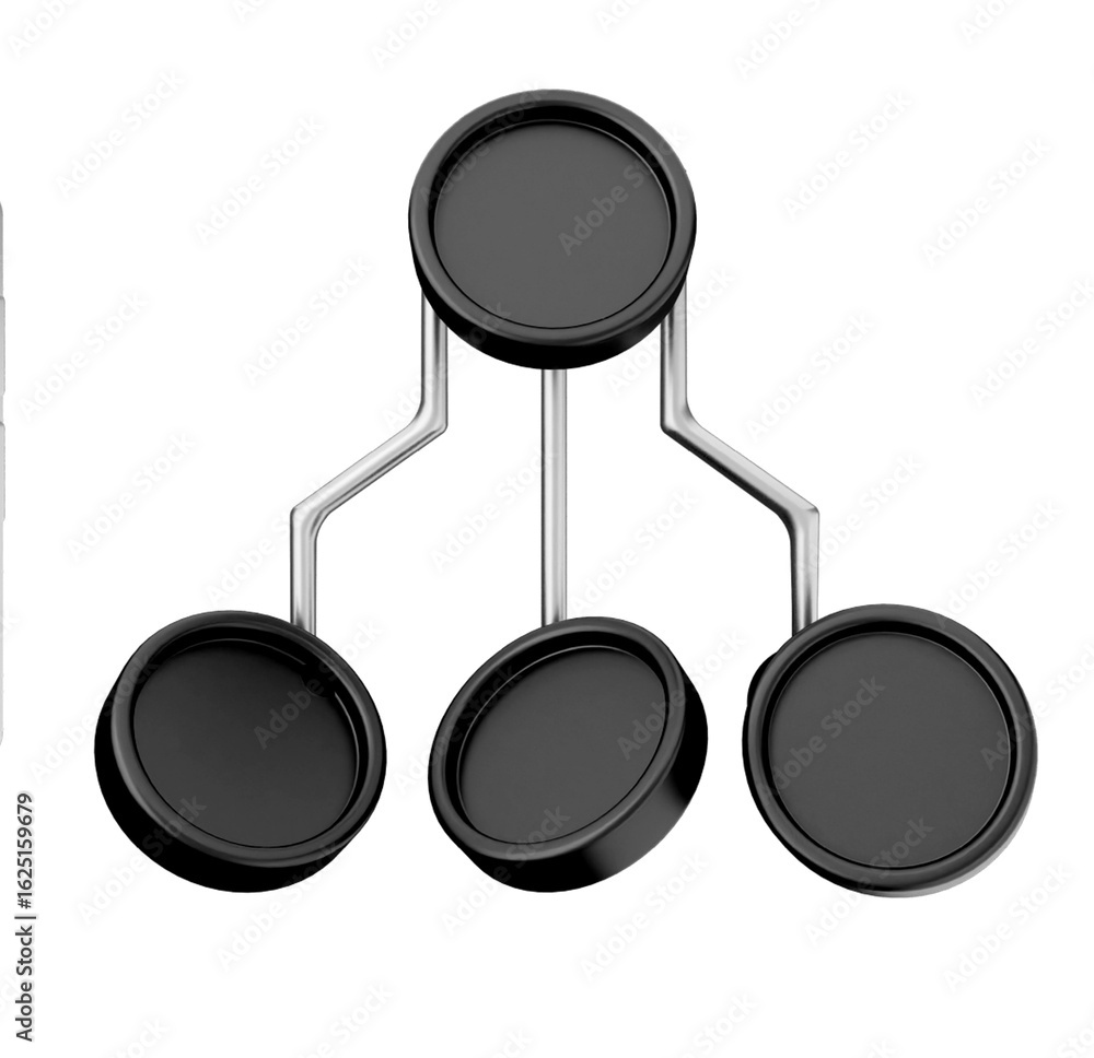Poster abstract black hierarchy chart 3d render