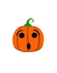 vector illustration of halloween pumpkin emote