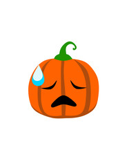 vector illustration of halloween pumpkin emote
