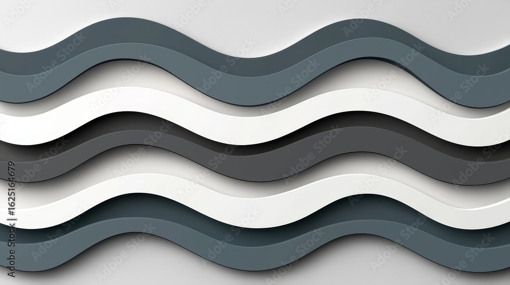 Poster series of waves in black and white. the waves are arranged in a way that creates a sense of movement