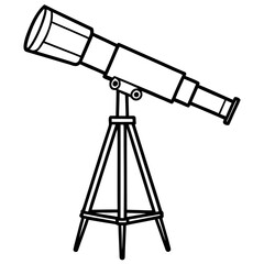 Telescope on Tripod – Art Silhouette Vector