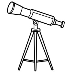 Telescope on Tripod – Art Silhouette Vector