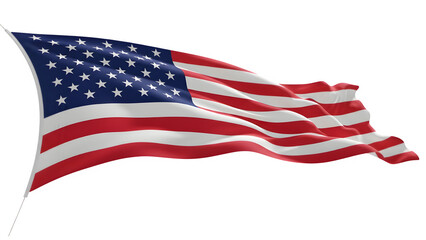 Waving American Flag on Black Background PNG 