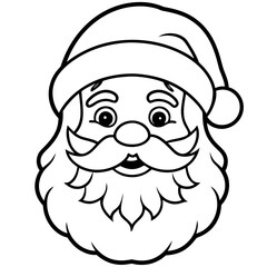 Classic Santa Face on White