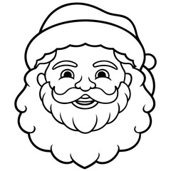 Classic Santa Face on White