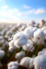 Closeup Fluffy White Cotton Bolls