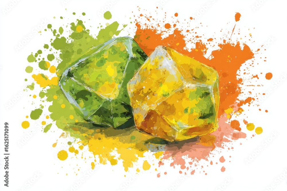 Poster in a resplendent display of color and light, the radiant green crystal shatters, sending forth a rai