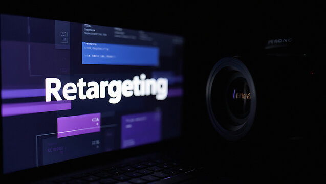 Digital marketing retargeting strategy on a screen