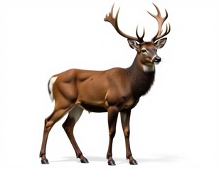 Fototapeta premium A brown deer standing on a white surface, great for wildlife or nature scenes