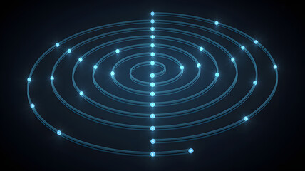 Fototapeta premium Futuristic glowing spiral design for technology concepts and innovation presentations with a modern aesthetic