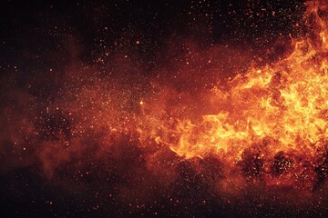 Abstract Fiery Explosion in Dark Space