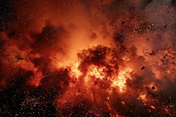 Explosive Fireworks Display At Night