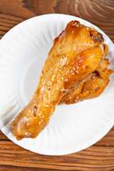 chicken drumstick at vertical composition