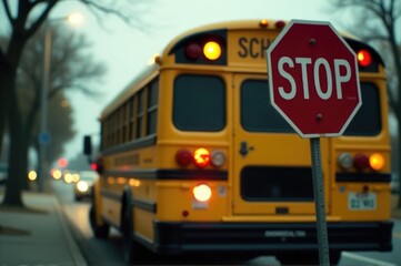 A bright yellow school bus drives down a street, ready to take students to their destination