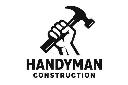 Vector illustration of a vintage hammer construction handyman repair badge logo