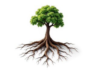 A tree's roots form a heart shape