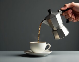 A person pouring coffee into a cup