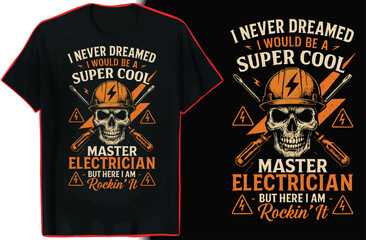 Electrician T-Shirt Design | Funny Voltage Warning Graphic

