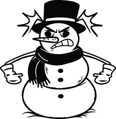 Snowman Vector Illustration on a white background