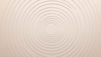 Close up of concentric circles pattern in light beige with soft shadows creating depth and texture