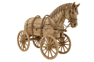 Fototapeta premium Wooden horse cart, rustic, studio, isolated, decoration