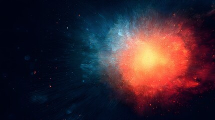 Naklejka premium Fiery explosion in space, computer generated abstract background.
