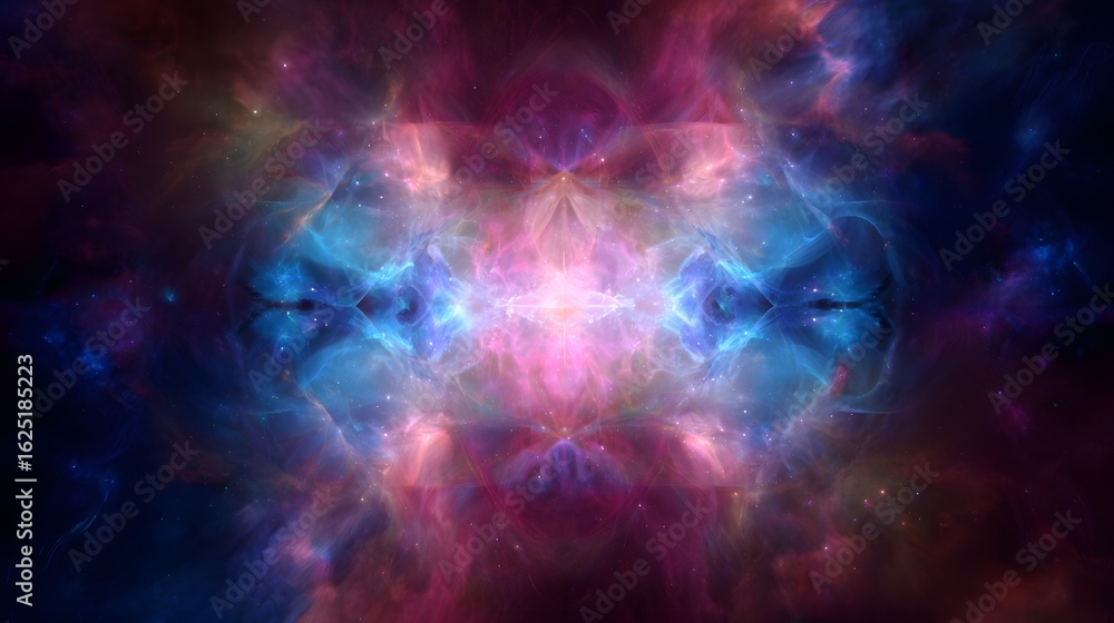 Poster abstract fractal background, a computer-generated illustration. cosmic abstract background for medit