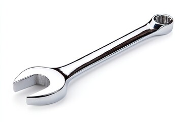 Chrome Wrench On White Background