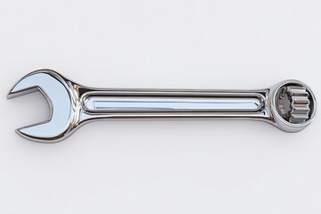 Chrome Wrench On White Background