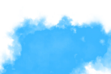 Vibrant electric sky smoke swirling against a deep black background creating a mesmerizing abstract visual effect with pixelated edges