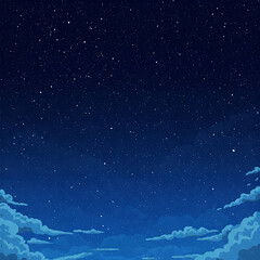 심플한 밤하늘 구름과 별