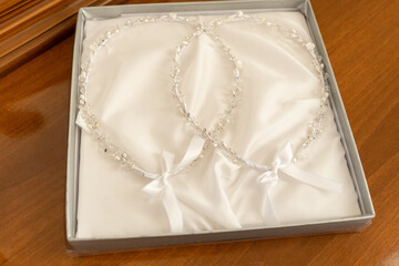 Exquisite handcrafted tiaras elegantly packaged