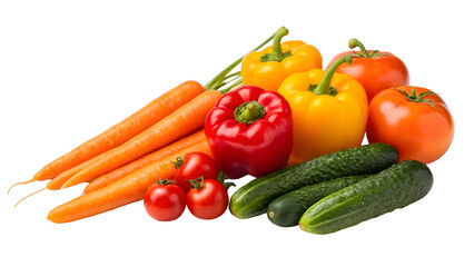 fresh vegetables on white background isolated on white backgroud