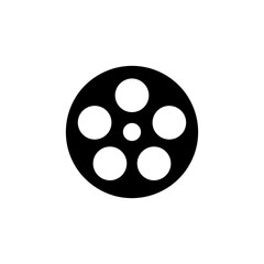 Minimalist Film Reel Icon or Creative Industry Logo