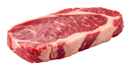 raw beef steak isolated on white backgroud