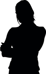 Elegant silhouette of a woman with long flowing hair
