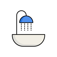 Bathtub icon on white background.