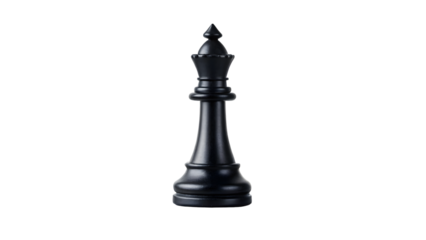 black bishop chess piece standing on white background isolated on white background