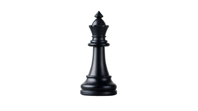black bishop chess piece standing on white background isolated on white background