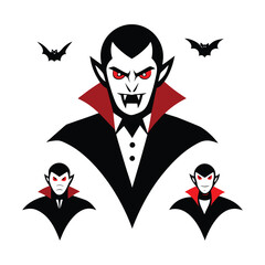 Halloween Vampire Vector Set Design
