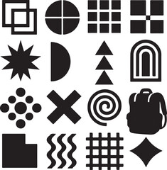 A versatile collection of black and white vector icons and symbols for web and business design