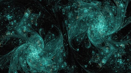 Teal Nebula With Glowing Cosmic Dust