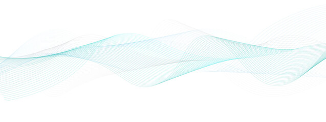 Vector flowing dot particles wave pattern halftone blue gradient smooth curve shape isolated on transparent background.
