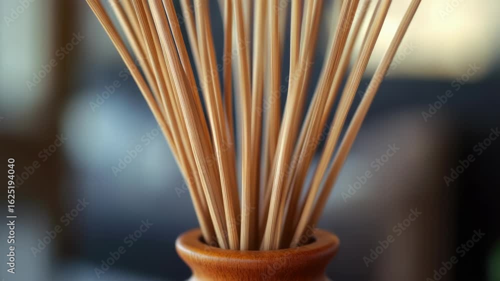 Poster a close-up view of a vase filled with twigs and branches