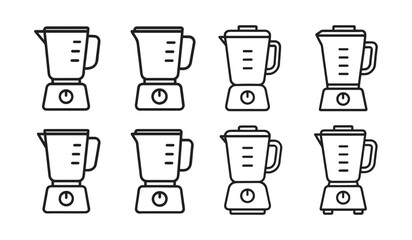 Set of Blender Kitchen Appliance Line Art Icons Smoothie Maker