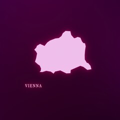 Austrian State Vienna Abstract Futuristic Concept Neon Map	