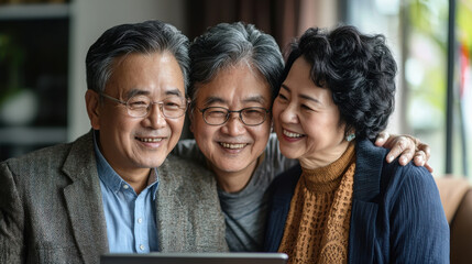 Senior couple using laptop for telemedicine consultation