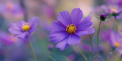 Fototapeta premium The vibrant purple flower capturing the essence of springtime beauty.