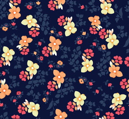flower bunch with black background seamless pattern